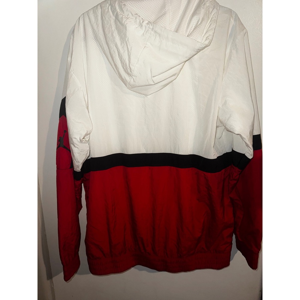 Jordan Jumpman Windbreaker Jacket White Red Black Colorblock Large Mens Womens - Picture 5 of 7